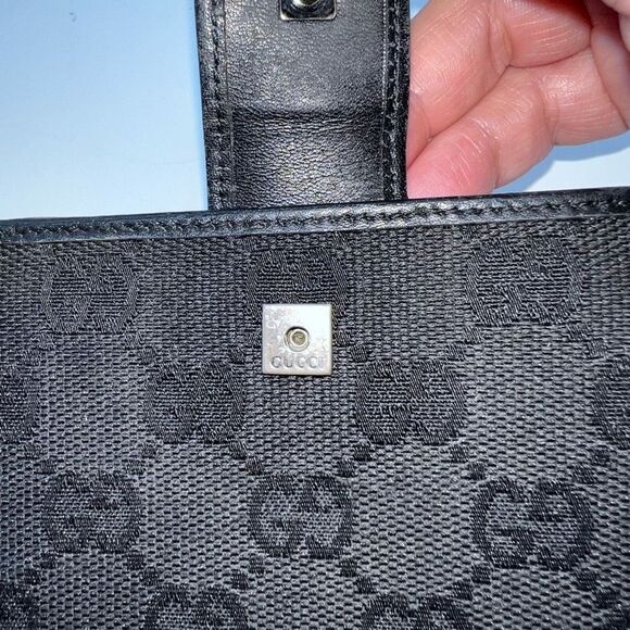 GUCCI W Hook Wallet GG Canvas Canvas x Leather Authentic - Picture 7 of 16